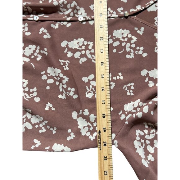 NEW West Kei Womens S Button-Down Blouse  Flowers Print V-Neck Tie Front Boho - Picture 9 of 11